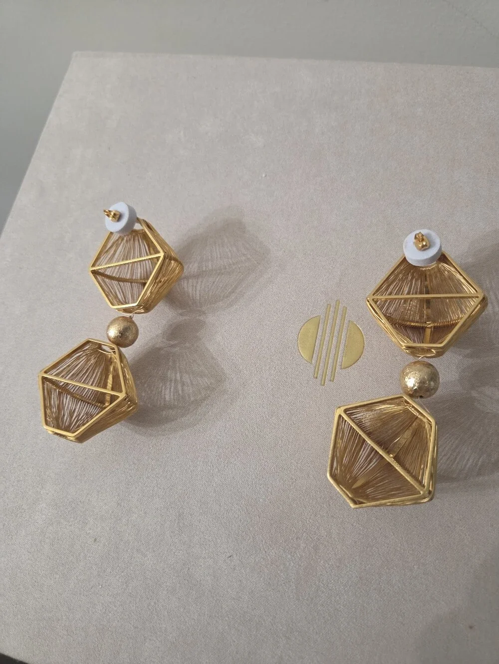 NITA KHOI Gold Geometric Drop Earrings - Women Jewelry BRAND NEW - Picture 3 of 3